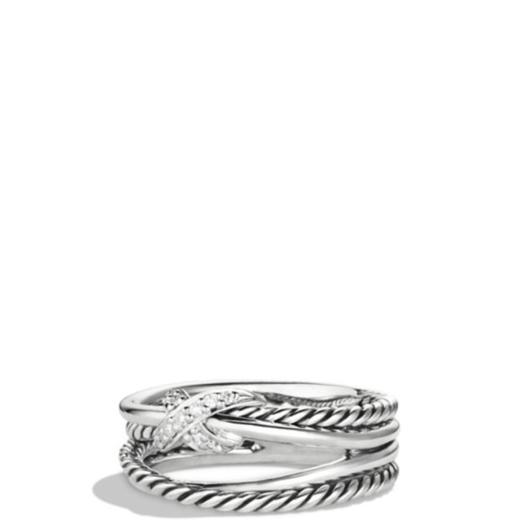David Yurman X Crossover Ring With Diamonds - Picture 2 of 5
